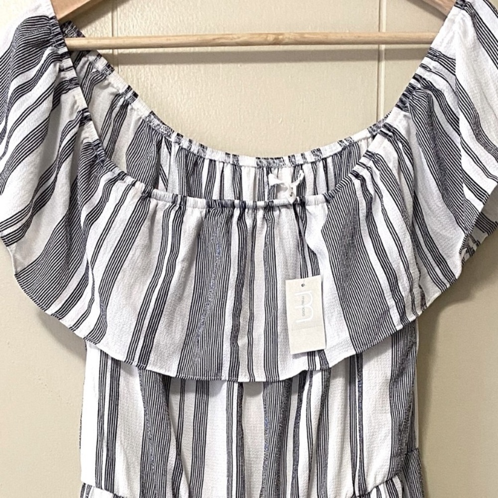 Maurices Black and White Striped High Low Dress - Picture 2 of 5